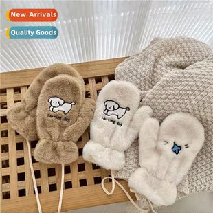 gloves ins warm fart finger plush thickened han puppy