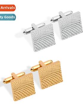 Gold geometric mens cufflinks high-end French light luxury i