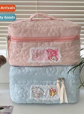 Cute cat makeup bag girl heart large capacy storage bag stud