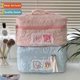 Cute cat makeup bag girl heart large capacy storage bag stud