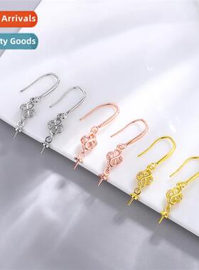 Copper embryo zircia pearl earrings bracket copper silver-pl