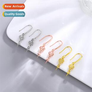 Copper embryo zircia pearl earrings bracket copper silver-pl