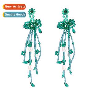 ZA creative tassel crystal glaze earrings persaly temperamen