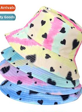 Shade cap female spring and summer tie-dye colour blocking b