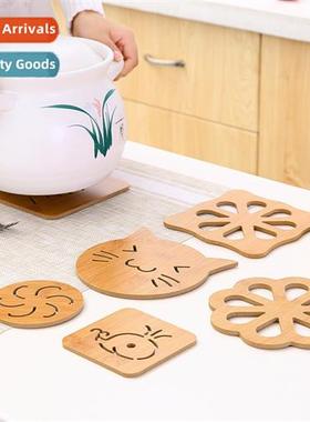 Home wooden carto heat insulati mat table mat n-slip pot mat