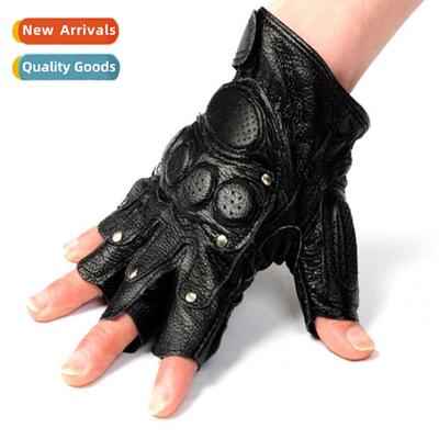 Lear Half Finger Gloves Rivet Punk Thunderbolt Tactical Moun