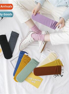 Oxygen cott stacked socks womens mid-calf socks inss tide fa