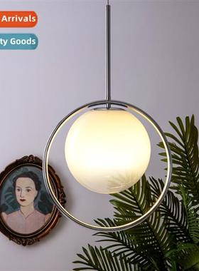 Antique Bauhaus gradient glass chelier light luxury chrome d