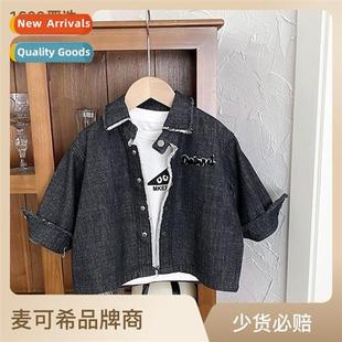 fall new denim clothing jacke old 2023 Childrens children