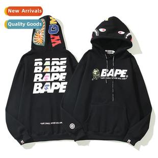 Head Shark Hooded Japanese Letter Ape Sweatshirt Printe Tide