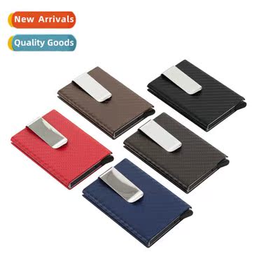 Aluminum Alloy Card Holder Carb Fiber RFID Shielded Anti-mag