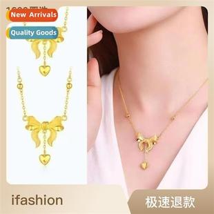 women collarbe chain Bow allergy necklace anti Tanabata tie