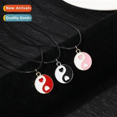 Bagua Heart Necklace Yin Yang Taiji Multi-Layer Collarbe Cha