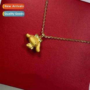 necklace rea gold plated copper women dog laurel jade Laos