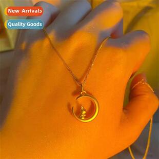 copper plated 24k real gold necklace female mo arrest bunny