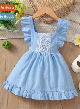 Girls spring  autumn  2022 new n sleeveless solid color midd