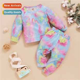 dye 2021 sleeved winter new printing Girls tie fall