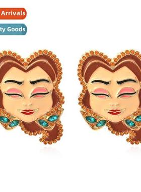 Fashi elegant temperament lady earrings inlaid diamd glaze c