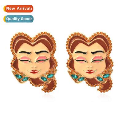 Fashi elegant temperament lady earrings inlaid diamd glaze c