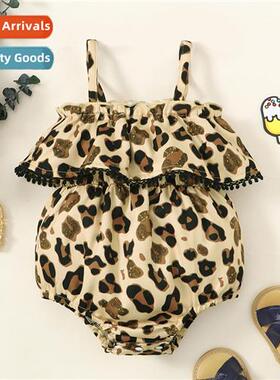 ins baby spring  fall  2022 new n sleeveless halter leopard