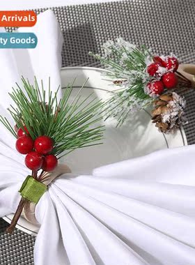 Simulati pine ce napkin clasp hotel Christmas decorati napki