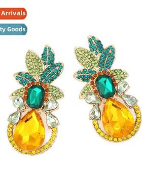 Fashiable design alloy wh colored diamds fru earrings persal