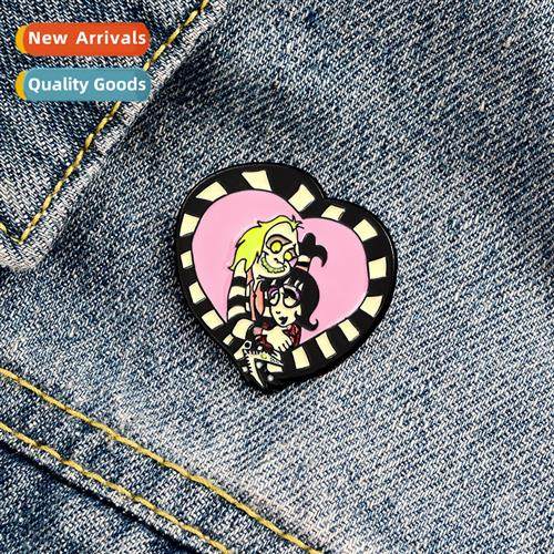 Beetlejuice Lydia Enamel Pin Heart Brooch Shirt Hat Backpack