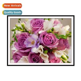 cross new living rose stch series flower painting Diamd