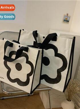 Korean versi   simple ins black  whe flowers large-capacy hh