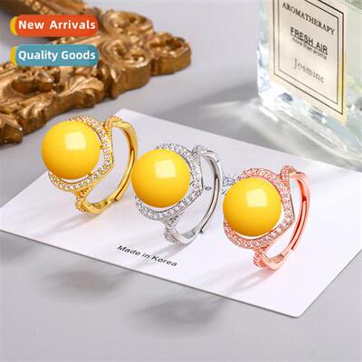 Opening adjustable zirc love ring ethnic style imati beeswax