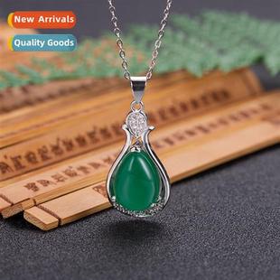 green chalcedy pendant Vintage diamd style female zir ethnic