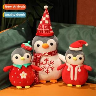 strawberry snowman transforming penguin plu Santa doll Claus