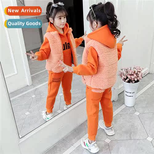 Autumn and winter new childrens padded warm three- set  smal