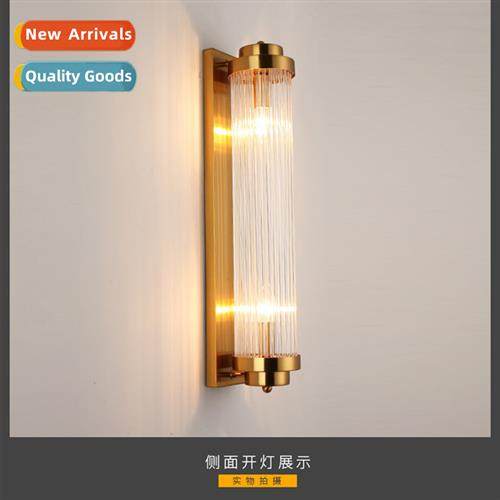 Scinavian gold light luxury crystal wall lamp living room TV