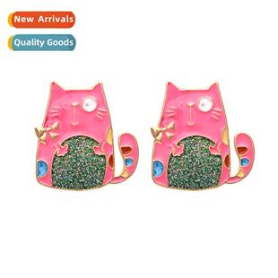Fashi exaggerated cute color glaze carto kten earrings persa