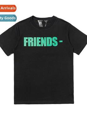 20S Friends  Family Limed Big V Letter Printed Casual Big V