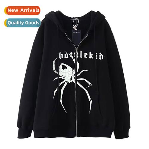 Dark Hip Hop Gothic Harajuku Y2k Butterfly Letter Print Zipp