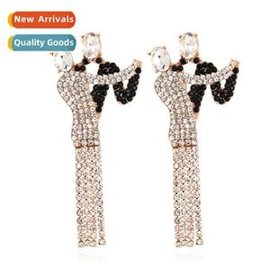 abstract exaggerated characters earrings allo tassel Vintage