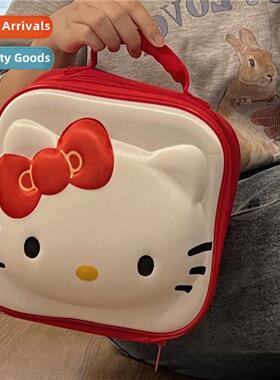 Cute carto cat hheld cosmetic bag female large capacy portab