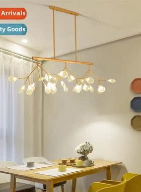Postmodern creative dining room chelier rectangle led firefl