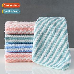 Wipes Kchen Cleaning Striped Lazy Velvet Towel Coral