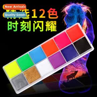 12 colors fluorescent color oil paint pressial COS makeup bo
