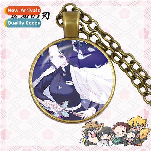 Kawaii Pendant Necklace Dem Slayer Blade Ghost Pattern Glass