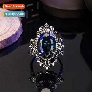 pallet ste ring Egg vintage aquamarine female shaped