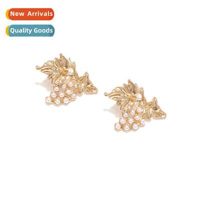 fashi simple fru earrings wild niche alloy encrusted imati p