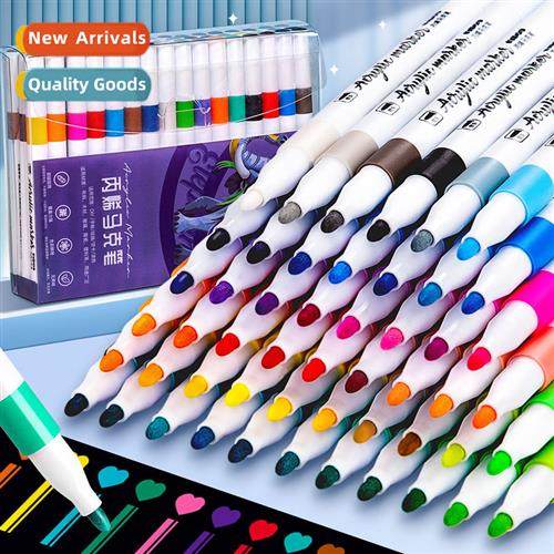 Acrylic markers 48 colors opaque waterpro student brushes ch