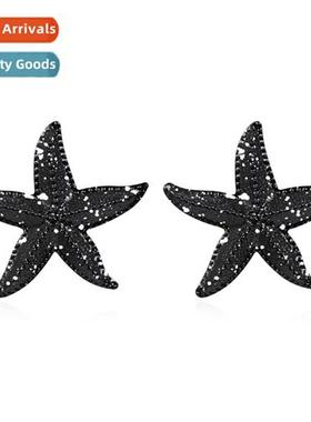 Creative persaly exaggerated baking paint small star earring