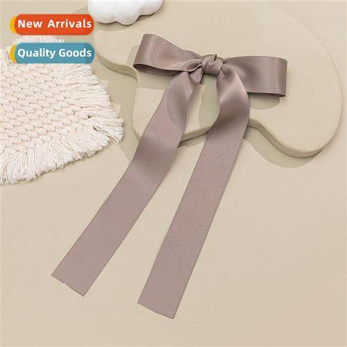 Solid-coloured bow ribb hair clips Korean girls ins large ba