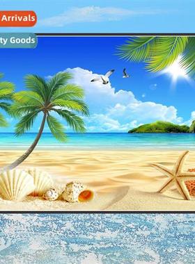 Cross stch new thread embroidery palm es seaside lscape cros