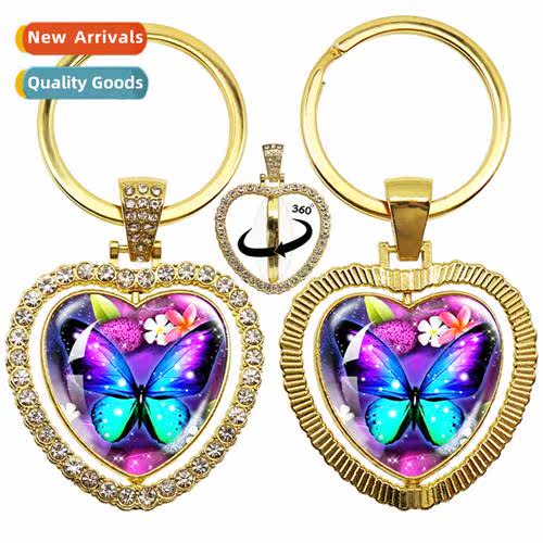 Flying Colourful Butterfly Reversible Keychain Gift Pendant